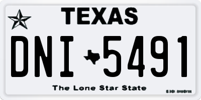 TX license plate DNI5491