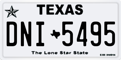 TX license plate DNI5495