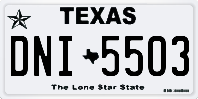 TX license plate DNI5503