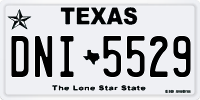 TX license plate DNI5529