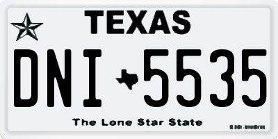 TX license plate DNI5535