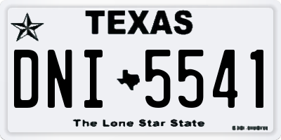TX license plate DNI5541