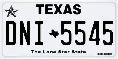 TX license plate DNI5545