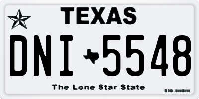 TX license plate DNI5548