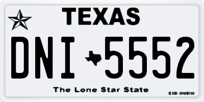 TX license plate DNI5552