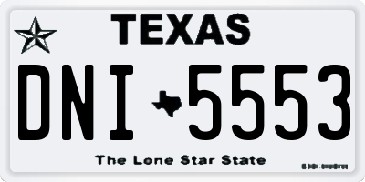 TX license plate DNI5553