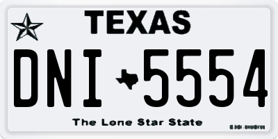 TX license plate DNI5554