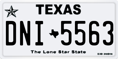 TX license plate DNI5563