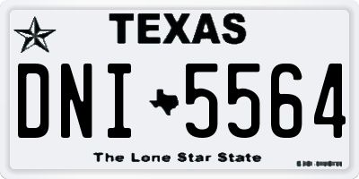 TX license plate DNI5564