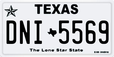 TX license plate DNI5569