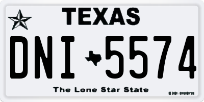 TX license plate DNI5574