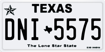 TX license plate DNI5575