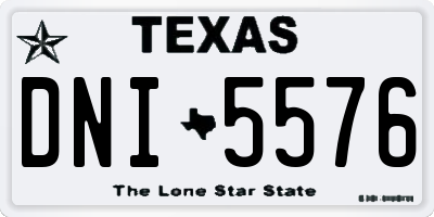 TX license plate DNI5576