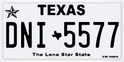 TX license plate DNI5577