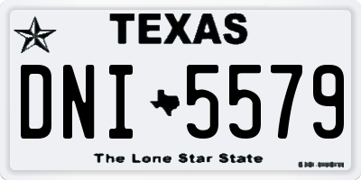 TX license plate DNI5579