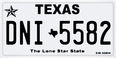 TX license plate DNI5582