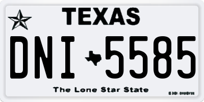 TX license plate DNI5585
