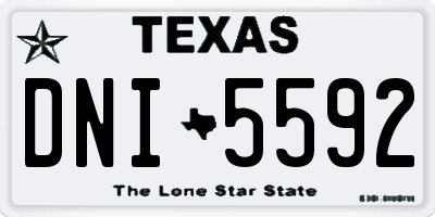 TX license plate DNI5592