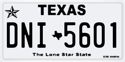 TX license plate DNI5601