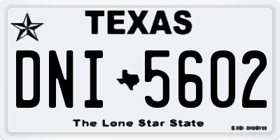 TX license plate DNI5602