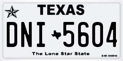 TX license plate DNI5604
