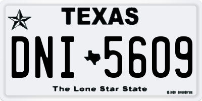 TX license plate DNI5609