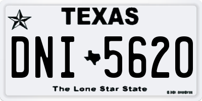 TX license plate DNI5620