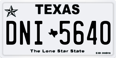 TX license plate DNI5640