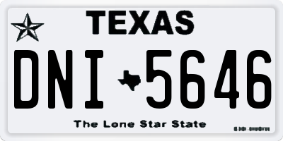 TX license plate DNI5646