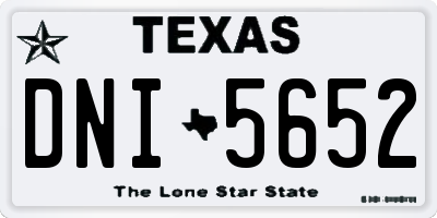 TX license plate DNI5652