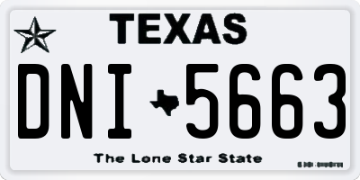 TX license plate DNI5663