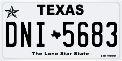 TX license plate DNI5683