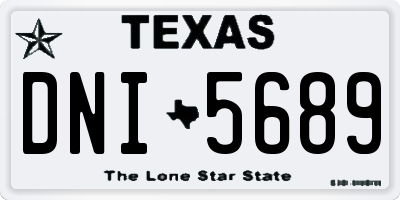 TX license plate DNI5689