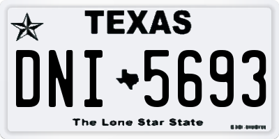 TX license plate DNI5693