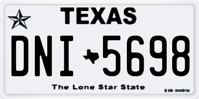 TX license plate DNI5698