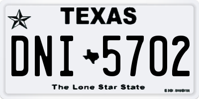 TX license plate DNI5702