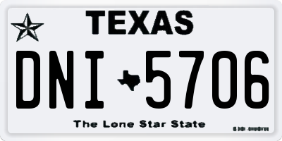 TX license plate DNI5706