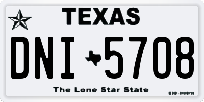 TX license plate DNI5708