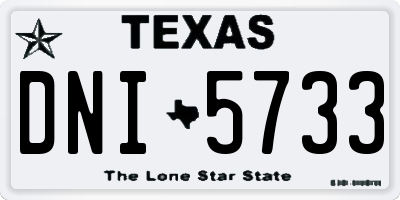 TX license plate DNI5733