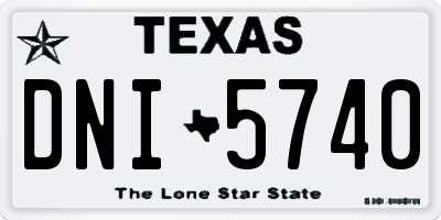 TX license plate DNI5740