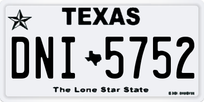 TX license plate DNI5752