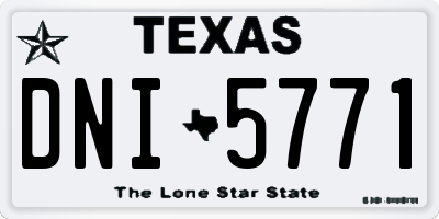 TX license plate DNI5771