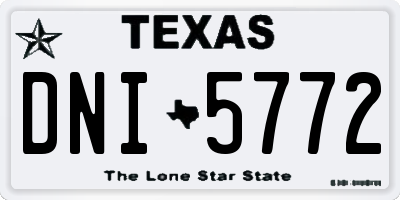 TX license plate DNI5772
