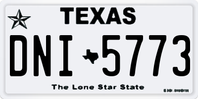 TX license plate DNI5773