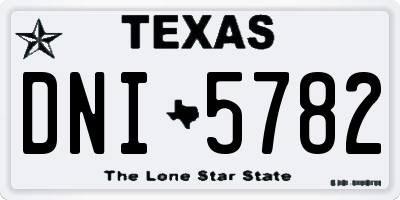 TX license plate DNI5782