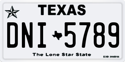 TX license plate DNI5789