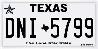 TX license plate DNI5799
