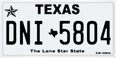 TX license plate DNI5804