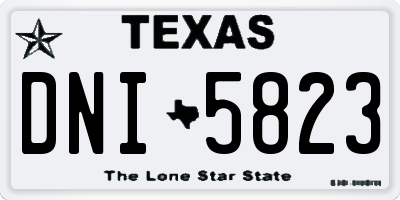 TX license plate DNI5823