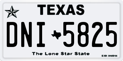 TX license plate DNI5825